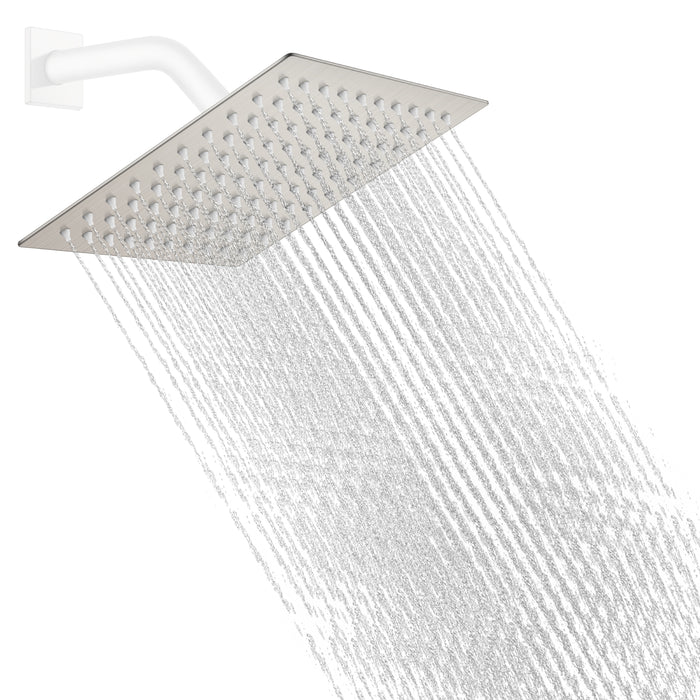 gotonovo Bathroom Rainfall Square Shower Head Ultra-Thin Design SUS304 Stainless Steel High Pressure 360 Degree Free Rotation