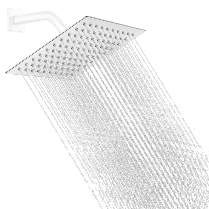 gotonovo Bathroom Rainfall Square Shower Head Ultra-Thin Design SUS304 Stainless Steel High Pressure 360 Degree Free Rotation