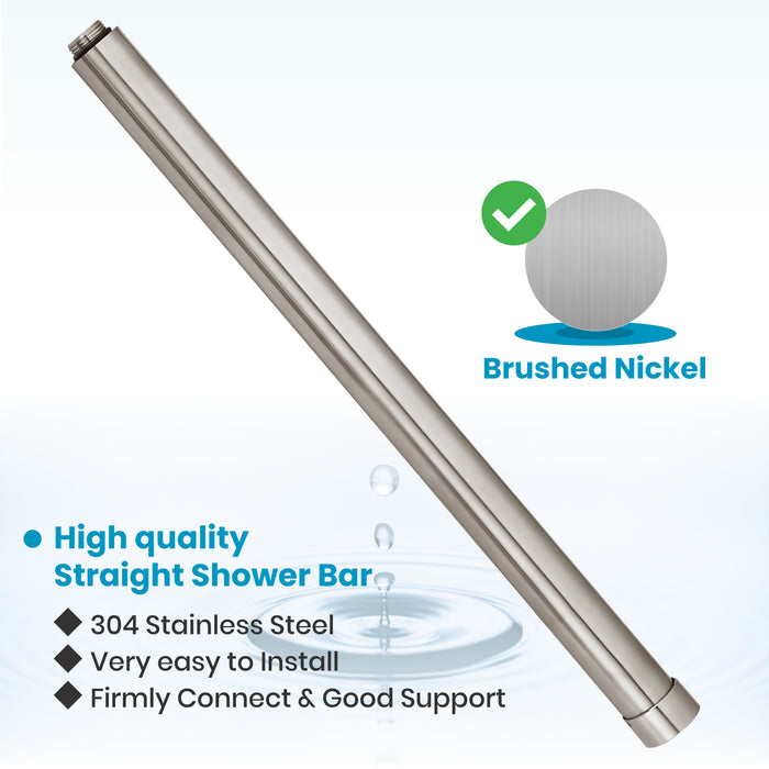 gotonovo 304 Stainless Steel 16 Inch Straight Shower Bar for Outdoor Shower Fixture