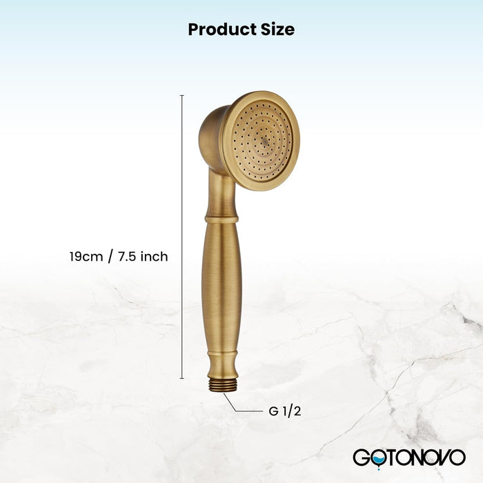 gotonovo Handheld Shower Head Showerhead Handheld Sprayer Shower Wand Removable Shower Head Powerful Shower Heads High Pressure Round Antique Brass