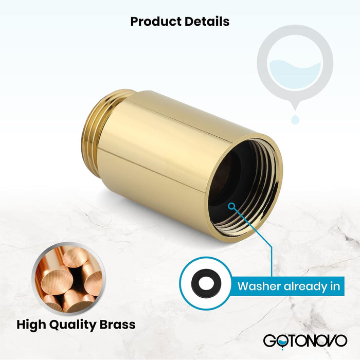 gotonovo One Pair 2 Inch Extension Tube for Shower Fixture Spout Tub Spout Extender G3/4 Male Thread Connector