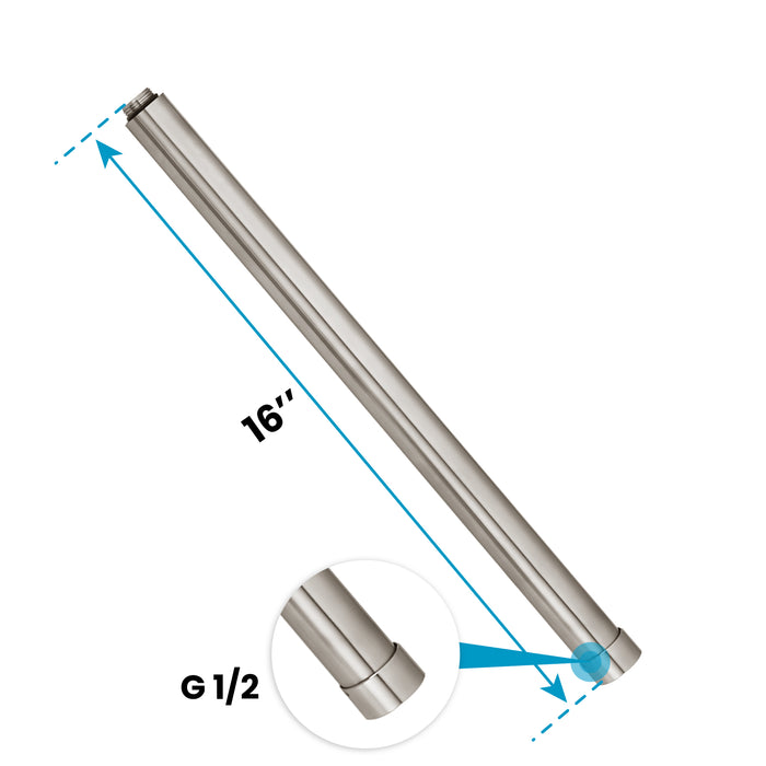 gotonovo 304 Stainless Steel 16 Inch Straight Shower Bar for Outdoor Shower Fixture