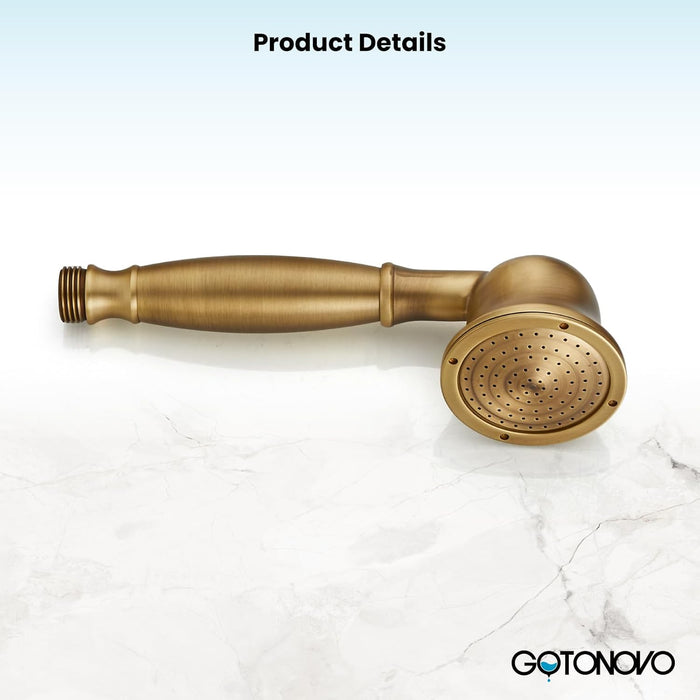 gotonovo Handheld Shower Head Showerhead Handheld Sprayer Shower Wand Removable Shower Head Powerful Shower Heads High Pressure Round Antique Brass