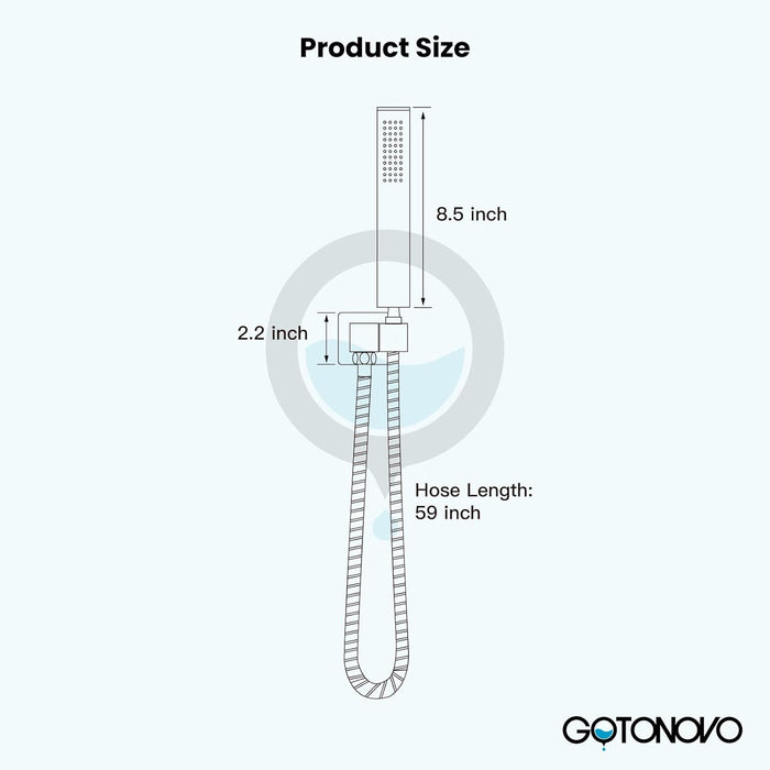 Gotonovo Brass L-Style Handheld Shower High Pressure Single Function Luxury Hand Shower