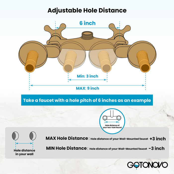 3-3/8 Inch Clawfoot Tub Adapter 2,17 Inch Verlengde Draad Verstelbare Swing Armen Commerciële Utility Excentrische Schroef Plus Size 1 Paar