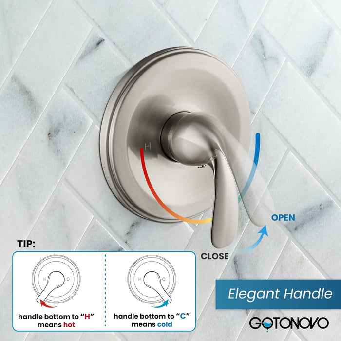 gotonovo Shower Head Combo Rain Fall Shower System with Handheld Shower and Showerhead Shower Faucet Set (Valve Included)