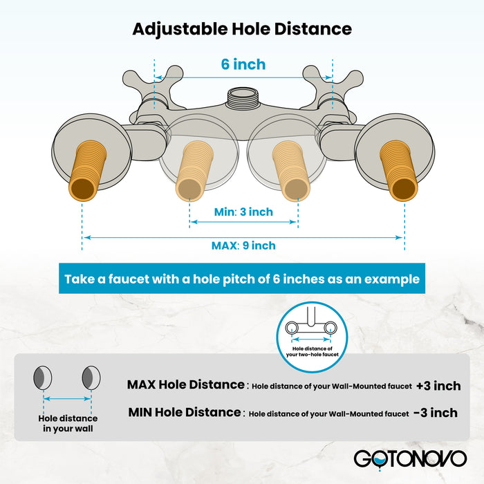 3-3/8 Inch Clawfoot Tub Adapter 2,17 Inch Verlengde Draad Verstelbare Swing Armen Commerciële Utility Excentrische Schroef Plus Size 1 Paar