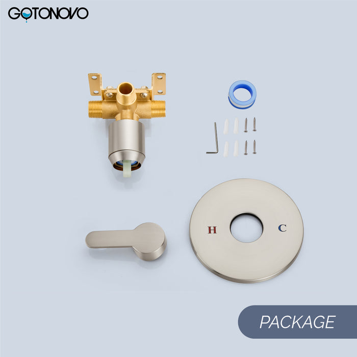 gotonovo Single-Function Shower Handle Valve Trim Kit Male Thread Shower Valves Wall Mount Brass Faucet Shower Rough-in Valve Bathroom Trim Kit Single Handle Tub Shower Valve Mixer