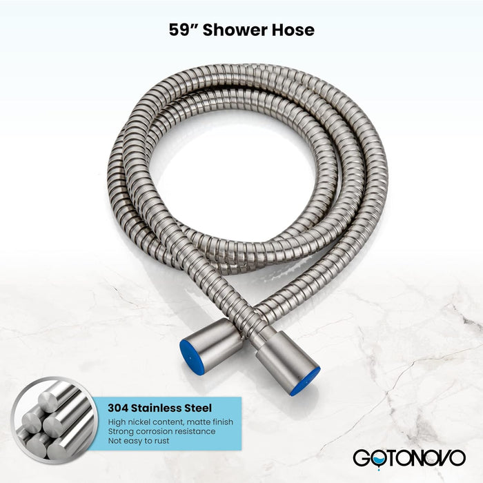 Gotonovo Brass L-Style Handheld Shower High Pressure Single Function Luxury Hand Shower