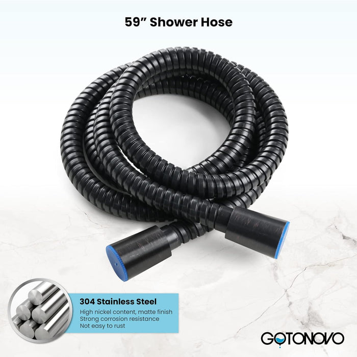 Gotonovo Brass L-Style Handheld Shower High Pressure Single Function Luxury Hand Shower