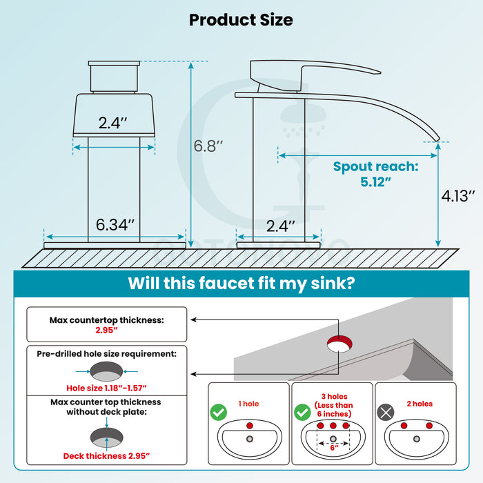 gotonovo Waterfall Bathroom Faucet,Single Handle Bathroom Faucets for Sink 1 Hole,Bathroom Sink Faucet Stainless Steel Mixer Tap Wash Basin Faucet