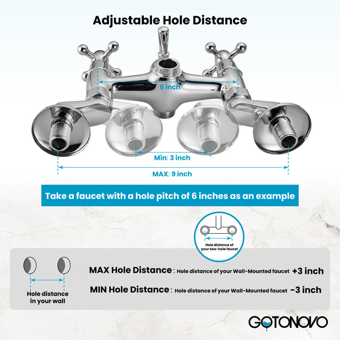 Clawfoot Tub 3-3/8 Inch Adapter Klauwvoet Bad Keukenkraan Verstelbare Zwenkarmen Commerciële Utility Excentrische Schroef Grote Maat 1 Paar