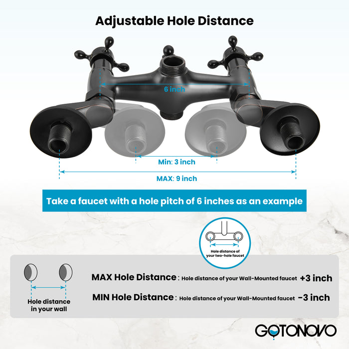 Clawfoot Tub 3-3/8 Inch Adapter Klauwvoet Bad Keukenkraan Verstelbare Zwenkarmen Commerciële Utility Excentrische Schroef Grote Maat 1 Paar