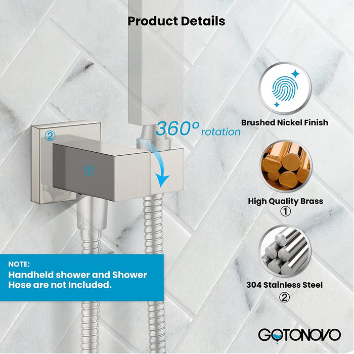 Universal Hand Shower Holder Connector - Wall Mount - 3 Brass/Matt Bl -  The Bathroom Boutique