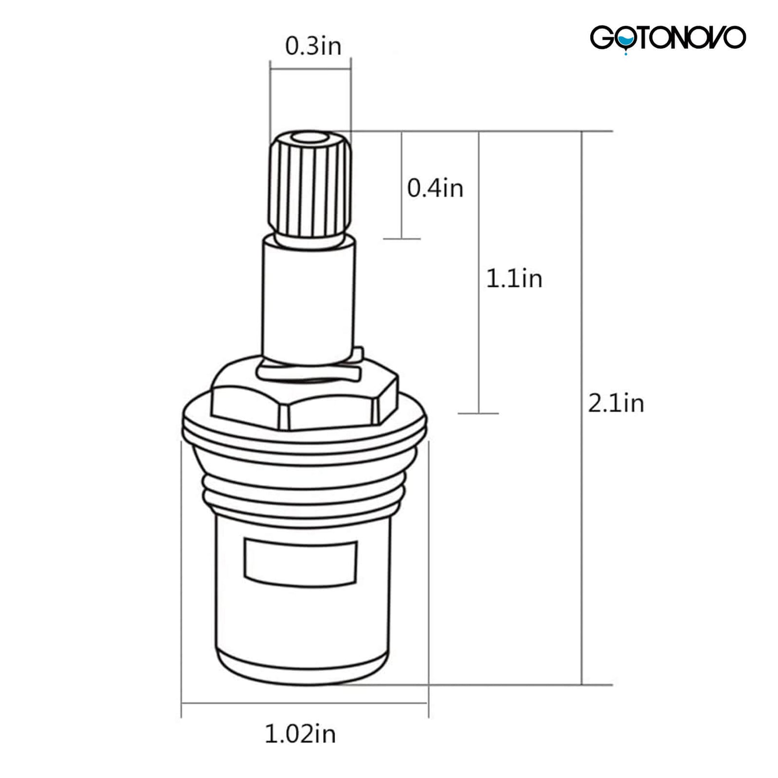 Gotonovo Ceramic Stem 20 Teeth Ceramic Disc Cartridge Replacement Bras ...