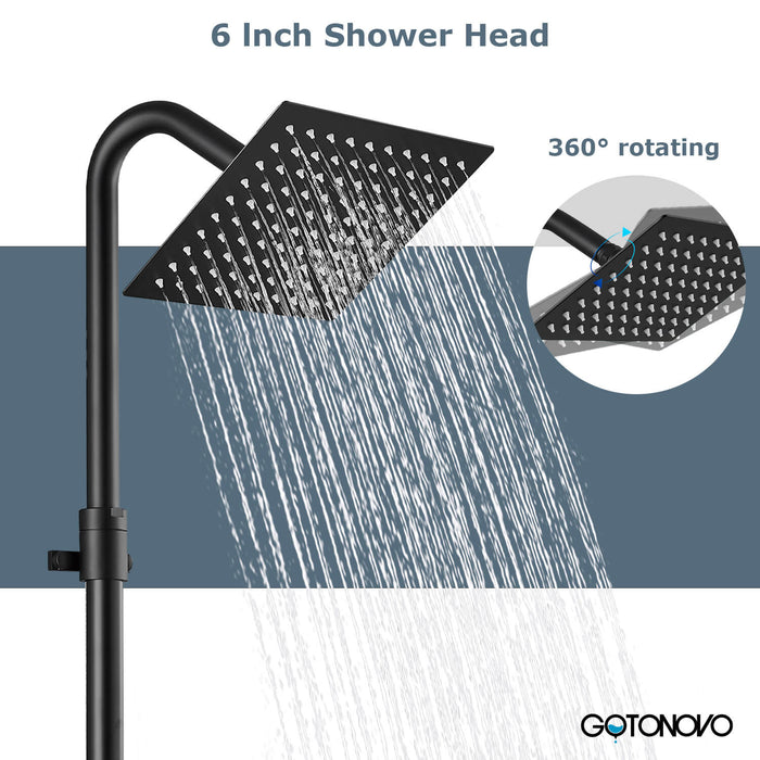 Multiple Sizes Options Matte Black Bathroom Square Rainfall Shower Head  Wall Mount Bathroom Accessories With Shower